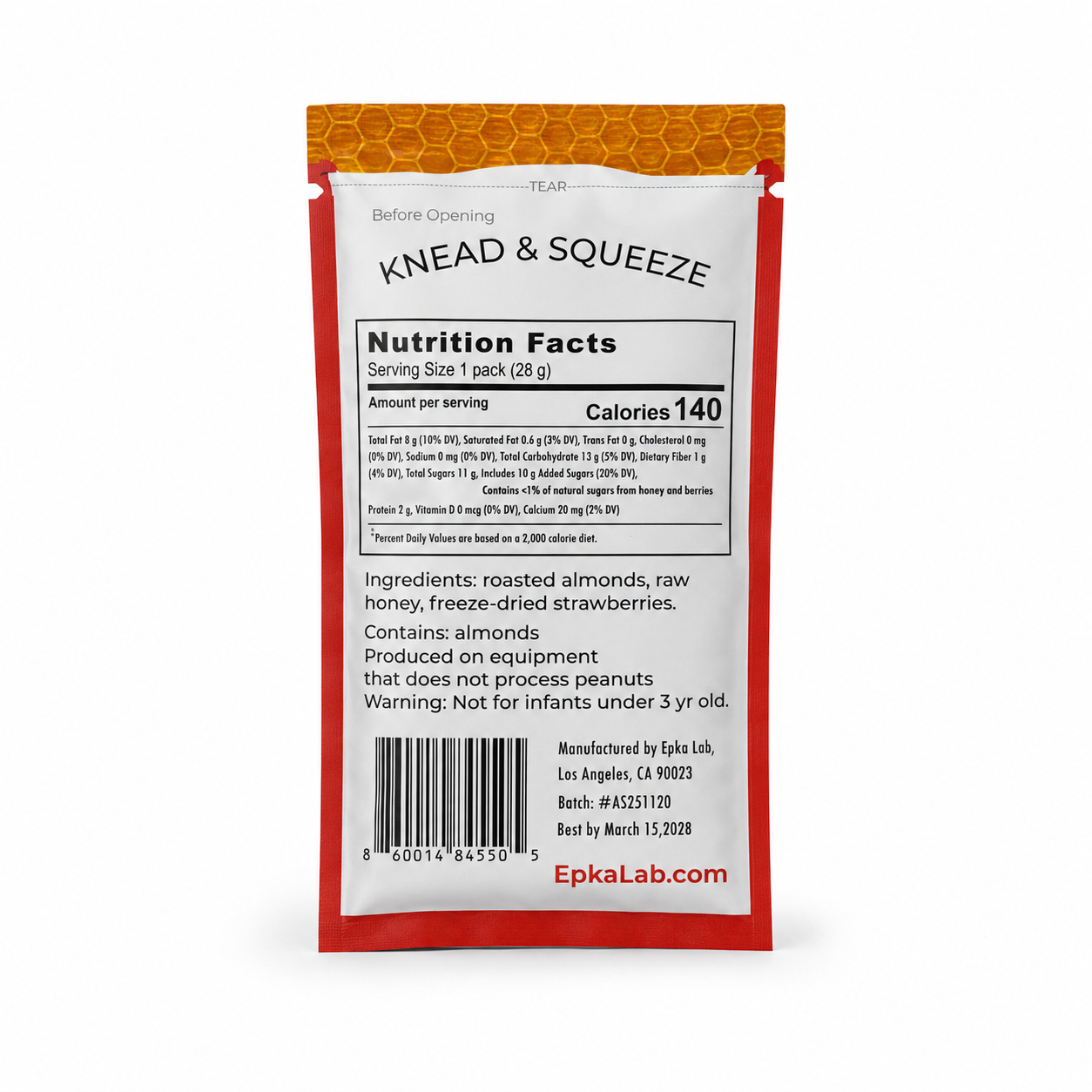 Almond & Strawberry Spread Pouch Nutrition Facts
