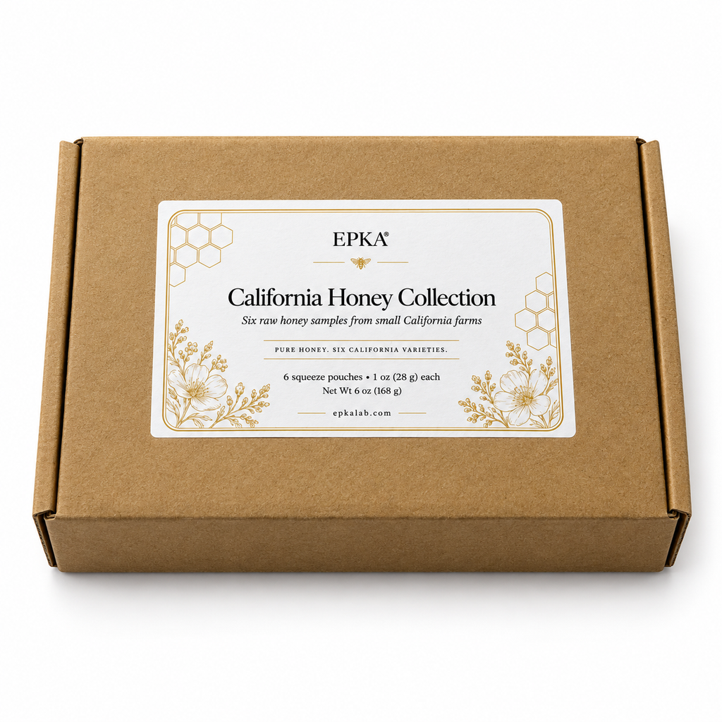 California Honey Collection – 6 Raw Honey Varieties in Squeeze Pouches