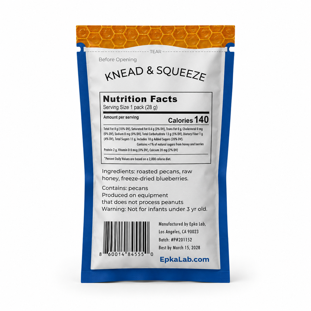 Pecan & Blueberry Spread Pouch Nutrition Facts
