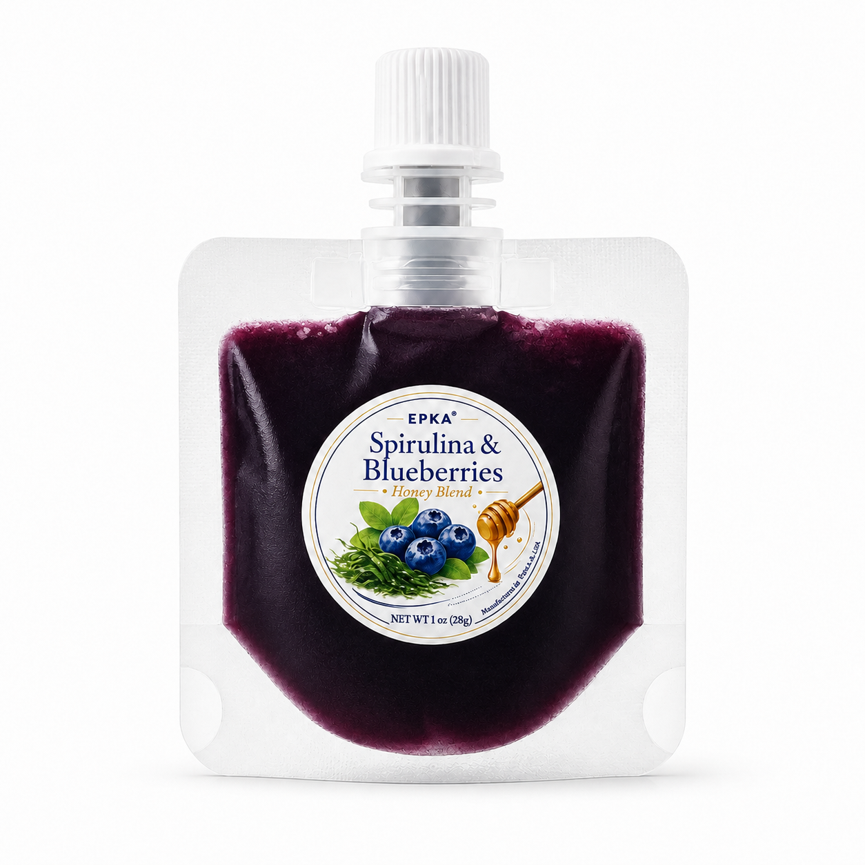 Spirulina & Blueberries Honey Blend, 1 oz Pouch