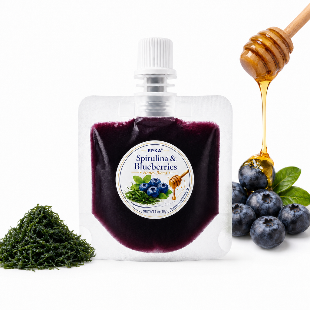 Spirulina & Blueberries Honey Blend, 1 oz Pouch