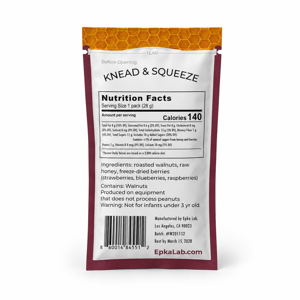 Walnut & Berries Spread Pouch Nutrition Facts