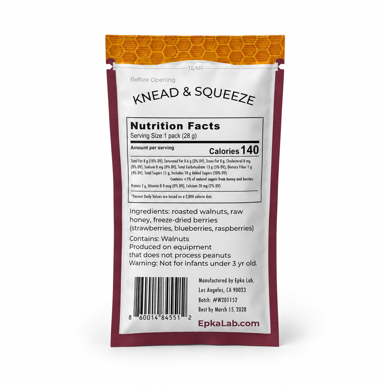 Walnut & Berries Spread Pouch Nutrition Facts